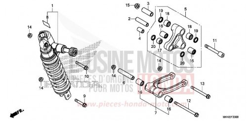 KISSEN, HINTEN CRF1000DK de 2019